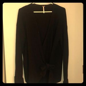 Free people black wrap cardigan